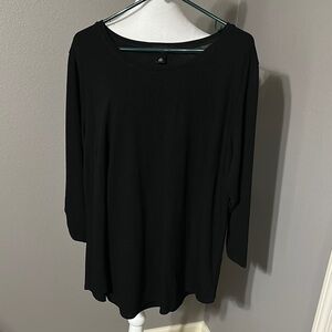 I.N. Studio Black 3/4 Sleeve Relaxed Tunic